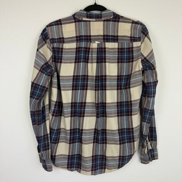 H&M L.OG.G. Womens Long Sleeve Button-Up Casual Purple/Blue/Cream Plaid Shirt 8 - Picture 2 of 11